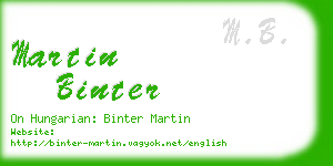 martin binter business card
